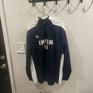 Adidas Blue and White Notre Dame Irish Quarter Zip Jacket